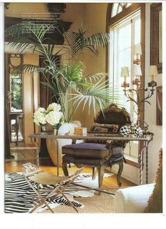 a living room filled with furniture and lots of plants