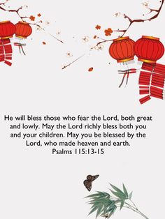 an image with the words, he will blossom those who fear the lord, both great and