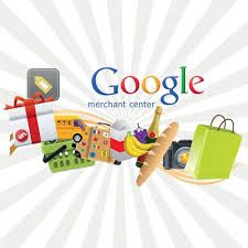 the google merchant center logo is surrounded by many different items, such as shopping bags and gifts