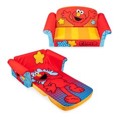 an inflatable sofa and chair with elmo on it