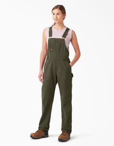 Move freely throughout your workday without sacrificing durability or functionality. Made with reinforced double stitching, these overalls are crafted to last, and the relaxed fit and soft feel allow you to move all day in comfort. Ample pockets and tool loops keep everything safe and easy to access. Farming Outfit Women, Faire Outfit, Green Overalls, Overalls For Women, Dickies Workwear, Dickies Women, Jean Overalls, Clothes Shopping, Leg Cuffs