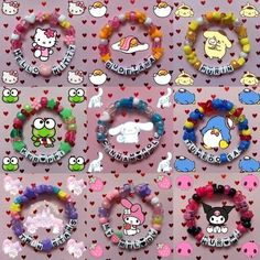 Brazaletes de Dark Sanrio Sanrio Friendship Bracelet, Hello Kitty Bracelets, Hello Kitty Bracelet, Hello Kitty Jewelry, Hello Kitty Crafts