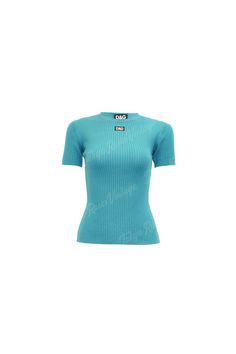 Fitted Blue Ribbed T-shirt, Trendy Blue Tops With Ribbed Neckline, Trendy Blue Top With Ribbed Neckline, Blue Fitted Ribbed T-shirt, Blue Fitted Top With Ribbed Neckline, Blue Ribbed Crew Neck Top, Retro Fitted Blue Tops, Knit T Shirt, Png Clothes