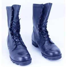 Like New, Shows No Wear, Likely Unused. Combat Boots Black, Military Combat Boots, Gothic Boots, Military Combat, Shoes Vintage, New Shows, Black Leather Boots, Vintage Shoes, Boots Black