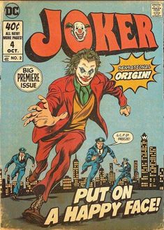 an old comic book cover with the joker on it