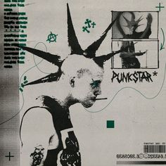 the back cover of punk star magazine with an image of a man's head