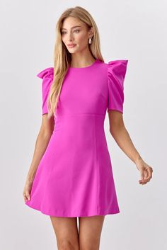 Gretchen Puff Sleeve Fit and Flare Dress | Greylin Collection – Adelyn Rae Mini Dress Puff Sleeves, Cocktail Attire, Dresses Xxl, Flat Iron, New Arrival Dress, Fit And Flare Dress, Xl Dress, Dresses Xs, Puff Sleeves