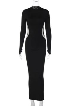 This elegant bodycon maxi dress features long sleeves for a sleek silhouette. Ideal for any occasion, it combines comfort with style. Details: Neckline: O-Neck Decoration: Folds Material: Polyester Material: Spandex Closure Type: Pullover Size (IN) Bust Waist Hip Length Sleeve S 31.50-37.01 24.41-29.13 31.50-37.01 54.33 24.80 M 33.07-38.58 25.98-30.71 33.07-38.58 55.12 25.20 L 34.65-40.16 27.56-32.28 34.65-40.16 55.91 25.59 Finger Sleeve, Bodycon Maxi Dress, Bodycon Midi Dress, Bodycon Maxi Dresses, Bodycon Midi, Long Sleeve Bodycon, Midi Dress Bodycon, Black Midi Dress, Black Maxi Dress