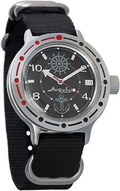 Amazon.com: Vostok Amphibian Automatic Mens Wristwatch Self-Winding Military Diver Amphibia Case Wrist Watch #420526 (Black): Watches Army Watches, Black Clothing, Stainless Steel Band, Wristwatch Men, Wrist Watches, Amphibians, Samsung Gear Watch, Diver