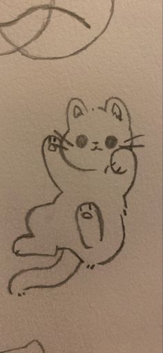 a drawing of a cat sitting on its hind legs