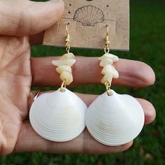 Semele Shell Earrings, Pink and White Beaded With Silver Hardware Florida Seashell Beach Jewelry Includes Domestic Shipping - Etsy Seashell Jewelry Diy, Seashell Beach, Seashell Jewelry, Earrings Pink, Tampa Fl, Shell Earrings, White Beads, Beach Jewelry, Jewelry Diy