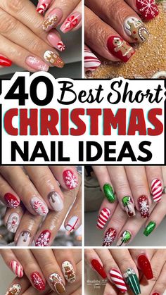 Christmas Manicure Ideas, Short Christmas Nail Ideas, December Nails Christmas, Nails December, Disco Nails, Black Gold Nails, New Years Eve Nails