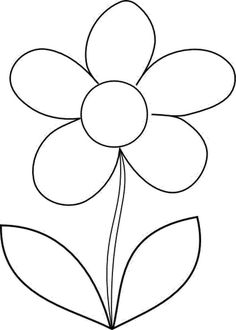 a flower that is drawn in the shape of a flower with leaves on it and two petals