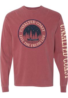 Show off your team pride in this Michigan Maroon Canoe Long Sleeve T Shirt! This Auburn Hills Local Stuff Shop Long Sleeve Tee features a screen print graphic. Make sure everyone knows you root for the Michigan with this Maroon Auburn Hills Local Stuff Shop T Shirt. ! Comfort Colors garment, Soft-washed garment-dyed fabric, Double-needle collar for added durability, Twill taped neck and shoulders for added stability to prevent over-stretching, Rib cuffs, Double-needle bottom hem for added durabi East Lansing, Western Outfits Women, Coffee Branding, Print Graphic, Animal Jokes, Outfits Women, Dyed Fabric, Western Outfits, Twill Tape