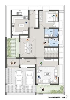 the floor plan for a house with two floors