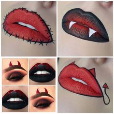 Halloween Mekaup Ideas, Helowen Make-up, Helovin Make Up, Howlloen Makeup Ideas, Halloween Trucco, Vampier Make-up Halloween, Halloween Makeup Leicht