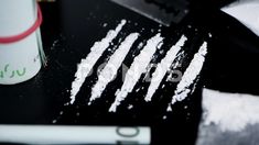 Portion of rotating Cocaine on a dark plate (seamless loopable) Stock Footage #AD ,#Cocaine#dark#rotating#Portion