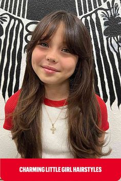 Long Layered Cut with Curtain Bangs for Little Girls Hairstyles For Prom, Long Haircuts