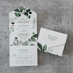 Celebrate your special day with our beautifully crafted wedding prints on Zazzle! From elegant invites to personalized decor, find everything you need to make your wedding unforgettable. Emerald Greenery Wedding All In One Invitation Click to explore our exclusive collection and bring your dream wedding to life! 💍 Folded Invitation, Wedding Woodland, Classy Wedding Invitations, Stamp Wedding, Rustic Boho Wedding