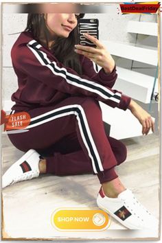 New Woman's Tracksuit Two Piece Set Autumn Hooded Sweatshirt Hoodies Turn-down Collar Tops+pants Casual Suits Lady Outfits Sets Lady Outfits, Casual Suits, Gym Suit, Striped Pant, Striped Two Piece, Elastic Waist Dress, Boho Style Dresses, Yoga Gym, Casual Jumpsuit