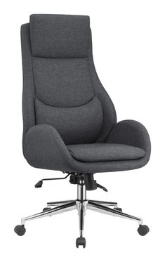 G881150 Office Chair - Ornate Home Grey Office Chair, Upholstered Office Chair, Grey Office, Adjustable Office Chair, High Back Office Chair, Caster Wheels, Ornate Furniture, Adjustable Base, Inviting Home