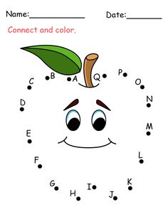 an apple worksheet for kids with the letter d in it's center