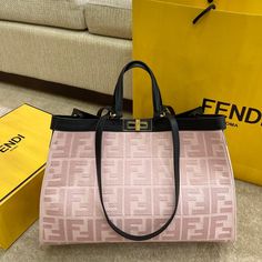 FI Peekaboo X-tote Bag Pink Canvas For Women Fendi Peekaboo, Pink Canvas, Tone On Tone, Handbag Wallet, Evening Clutch Bag, Wallet Accessories, Christmas Bags, Fendi Bags, Tote Backpack