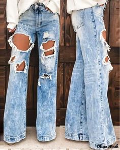 Olivia Mark - Vintage high waisted ripped zip fly jeans Western Stuff, Cowgirl Accessories, Mid Waist Jeans, Western Wear Outfits, Cute Country Outfits, Denim Jeans Ripped, Western Style Outfits, Hey Dudes, Jean Vintage