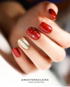 Red Christmas Nails, Christmas Gel, Red Acrylic Nails, Cute Christmas Nails, Christmas Nails Easy, Christmas Gel Nails, Christmas Nail Art Designs, Red Nail Designs, Christmas Nails Acrylic