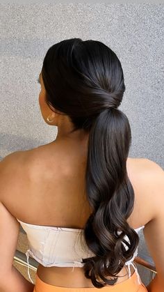 Prom Ponytail Hairstyles, Going Out Hairstyles, Quince Hairstyles, Homecoming Hair Down, Teen Hairstyles, Wedding Hairstyles For Long Hair, Long Hair Women, Easter Hairstyles