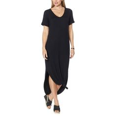 Colleen Lopez Anywear Maxi Dresssay Hello To Your New Go-To. Perfect For Dressing Up Or Down, This Stylish Maxi Dress Offers Comfort, Versatility And Functionality. Size - Medium Color - Black Brand - Colleen Lopez Fabrication: Rayon Blend Stretch Knit Style: Pullover Neckline: V-Neck Sleeves: Short Cuffs: Self Rolled With Tacking Design Features: Side Slits Pockets: Sideseam Hemline: Curved Black Longline Daywear Dress, Spring Black Maxi Dress With High-low Hem, Black Longline Maxi Dress For Summer, Black Longline Dress For Daywear, Black Longline Dresses For Spring, Black Longline Dress For Spring, Black Long Maxi Dress For Day Out, Black Maxi Dress For Day Out, Long Black Dress For Day Out