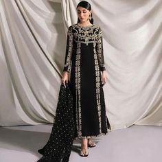 Black Anarkali, Anarkali, Pretty Wallpapers, Wallpapers, Embroidery, Dresses, Quick Saves, Black