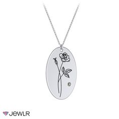 Create the perfect birthday gift or a unique jewelry piece for yourself with our birth flower collection. Personalize your pendant with your choice of floral designs and a genuine or simulated gemstone. Your necklace will be handcrafted in sterling silver, white, yellow, or rose gold and is available with a selection of chain lengths for a comfortable fit. 

Rose is June's flower that stands for beauty and passion. June Flower, June Birth Flower, Flower Collection, Perfect Birthday Gift, Disc Necklace, Birth Flower, Birth Flowers, Smokey Quartz, Perfect Birthday