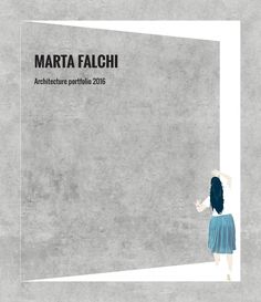 a woman standing in front of a doorway with the words marta falchi on it