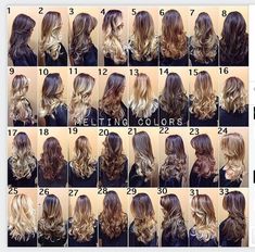 #5 color goes in a V shape. Color Melts, Types Of Hair, Ombré Hair, Funky Hairstyles, Color Melting, Morning Inspiration, Women Hairstyles, Love Hair