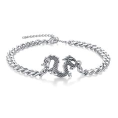 PRICES MAY VARY. Vintage Dragon Bracelet: The dragon is a symbol of power, wealth and dignity. The retro design makes the dragon bracelet look more fashionable, and the carefully carved dragon texture is more realistic. Dragon Link Bracelet Material: The dragon pendant is made of 925 sterling silver, the chain is made of solid stainless steel, durable and not easy to break Dragon Pendant Size: 27*19 mm/1.06*0.67 inches, chain length: 7+2inches, suitable for most men and women's wrists Perfect Dr Dragon Jewelry Jewelry1000.com, Dragon Jewelry Marty Magic Jewelry, Gold Bracelet For Women Dragon, Wire Jewelry Dragon, Dragon Accessories Silver, Dragon Texture, Dragon Link, Dragon Gifts, Realistic Dragon