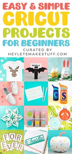 the easy and simple cricut projects for beginners are featured in this book