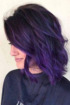 Dark Purple Hair Color, Purple Streaks, Dark Purple Hair, Best Hair Dye, Hair Things, Ombré Hair, Hair Color Purple, Fantasy Hair, Trendy Hair Color