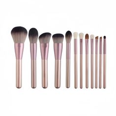 Elevate your makeup routine with the AURO Makeup & Beauty 12-Piece Brush Set. Crafted with soft, high-quality synthetic fibers and birch wood handles, this professional set includes a complete range of brushes for flawless application. From foundation to eyeshadow, each brush is meticulously handcrafted and designed to deliver a personalized touch. Whether you're a beginner or a seasoned makeup artist, this best-selling brush set ensures precision and comfort. Ideal for everyday use or as a thou Handmade Makeup, Beauty Make-up, Make Up Brushes, Wood Handles, Make Up Artist, Makeup Application, Beauty Collection, Makeup Tools Brushes, Makeup Tools