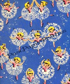 a blue background with snowflakes and tinkerbells