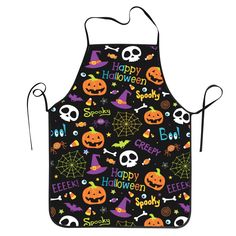 an apron with halloween decorations on it