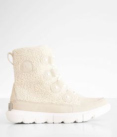 Sorel Explorer™ Next Joan Boot - Cream US 7-1/2, Women's Bleachedceramicseasalt Pieced leather and faux shearling lace-up boot Micro-fleece lining Waterproof breathable membrane construction 6 shaft 1 1/2 heel Cushioned EVA comfort footbed for all-day wear EVA outsole with molded rubber pods for traction. Due to the nature of leather/suede, small variances of color in the skin may occur, this is in no way considered a defect. These are inherent characteristics of leather/suede and will enhance t Cream Winter Outdoor Boots, Cream High-top Winter Boots, Cream High Ankle Lace-up Boots For Winter, Winter Ankle Waterproof Boots With Laces, Winter Waterproof Ankle Boots With Laces, Winter Lace-up Ankle Waterproof Boots, Cream Shearling Winter Boots, Cream Shearling Boots For Winter, Cream Lace-up Boots For Outdoor