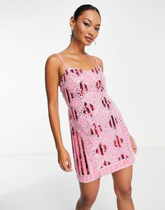 ASOS DESIGN 2 in 1 detachable embellished sequin mini dress in hot pink | ASOS Chic Backless Mini Dress With Contrast Sequin, Summer Embellished Sequin Bodycon Dress, Summer Embellished Bodycon Sequin Dress, Summer Backless Dress With Contrast Sequin, Summer Prom Mini Sequin Dress, Sequin Mini Dress For Prom In Summer, Pink Backless Sequin Dress, Glamorous Pink Backless Bodycon Dress, Glamorous Contrast Sequin Bodycon Dress For Summer