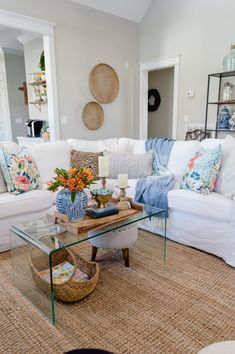 the living room is clean and ready for guests to use it as a coffee table