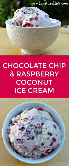 chocolate chip and raspberry coconut ice cream