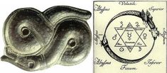 an image of a metal object next to a card with the symbol of solomon on it