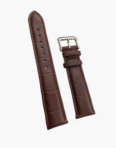 Luxury Alligator Grain Genuine Leather Watch Band Dark Brown Matte LUX Classic Brown Leather Watch Bands, Luxury Brown Watch Bands, Brown Leather Rectangular Watch Bands, Luxury Vintage Leather Strap Watch Band, Lux Watches, Hand-tooled Brown Leather Watch Bands, Stainless Steel Polish, Leather Watch Bands, Leather Watch Strap