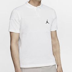 Air Jordan Jumpman Casual Sports Short Sleeve Polo Shirt White CJ4705-100 White Breathable Polo Shirt For Sports Events, White Polo Collar Top For Sports Season, White Polo Collar Top For Sports, White Breathable Casual Polo Shirt, Casual White Breathable Polo Shirt, White Breathable Cotton Polo Shirt, Breathable White Cotton Polo Shirt, White Breathable Sports Shirt, Breathable White Sports Shirt