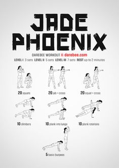 the poster shows how to do jade phoenix with different poses and exercises