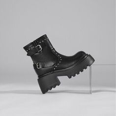 ad eBay - Punk Womens Thick Sole Chunky High Heel Riveted Studded Ankle Boots Buckle Shoes - Buy Now, click the link (eBay) Studded Ankle Boots, Shoes Buy, Chunky High Heels, Buckle Shoes, Buy Shoes, Boot Shoes Women, Women's Boots, High Heel, Buy Now